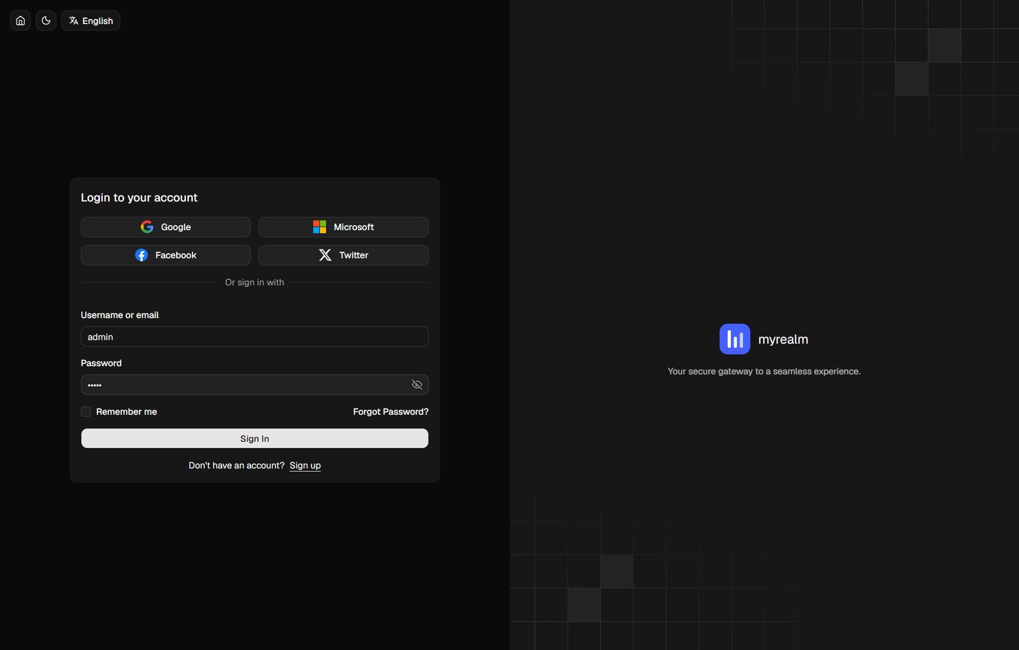 A sign-in page with social providers